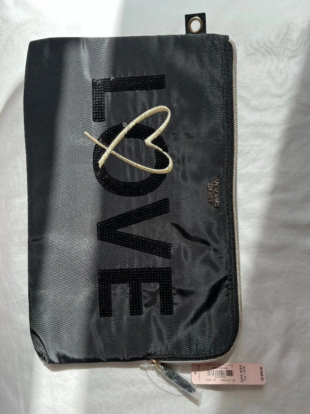 Victoria's Secret Sequined Large Clutch Wristlet Bag NWT